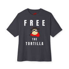 Load image into Gallery viewer, MatadorTilla Free the Tortilla Dark Unisex Oversized Tee, Funny Graphic Shirt, Casual Wear, Unique Statement T-shirt