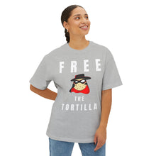 Load image into Gallery viewer, MatadorTilla Free the Tortilla Dark Unisex Oversized Tee, Funny Graphic Shirt, Casual Wear, Unique Statement T-shirt