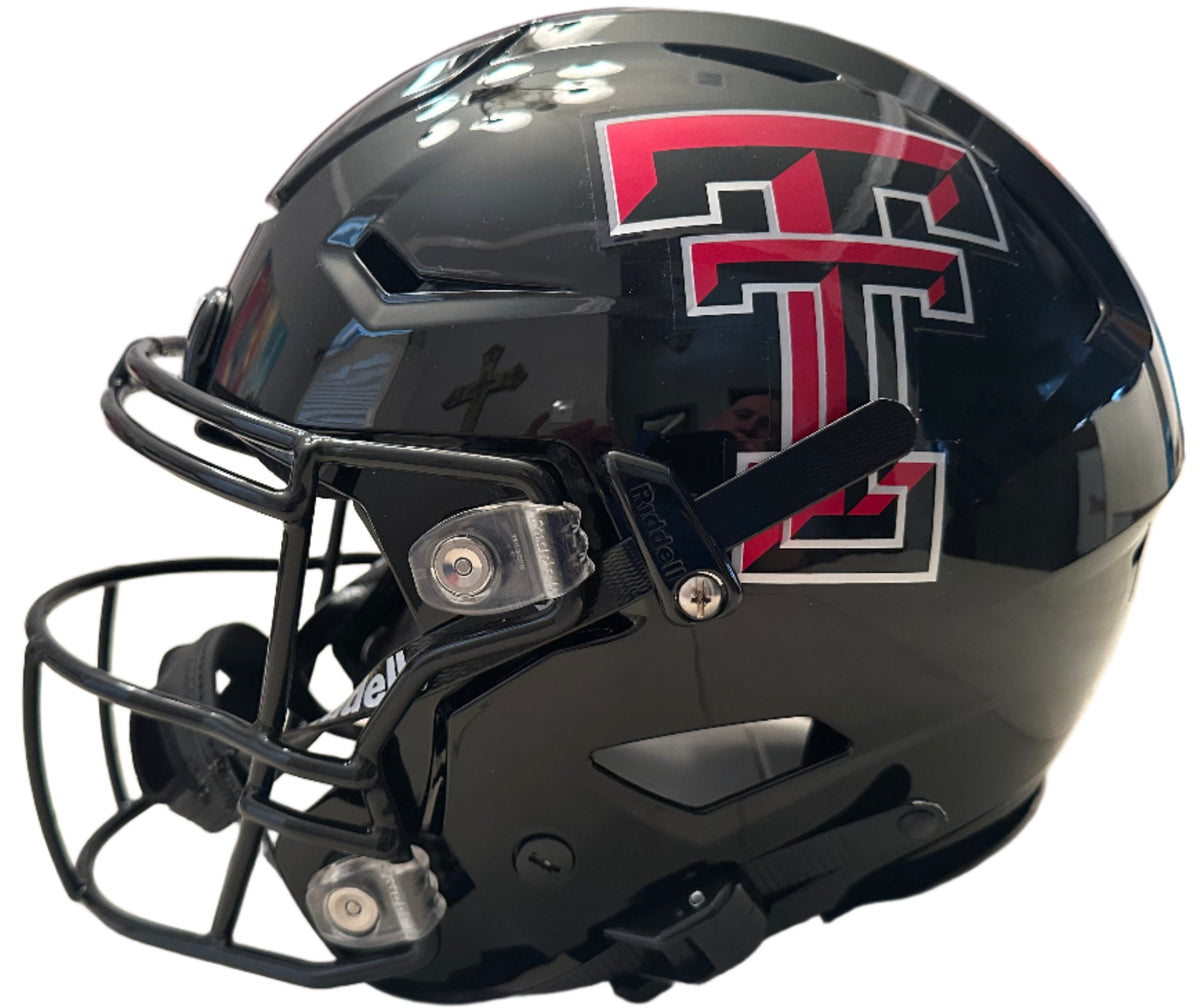 black riddell football helmet Texas Tech Riddell Authentic SpeedFlex Football Helmet – B Run Sports