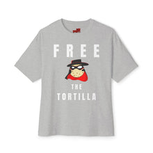 Load image into Gallery viewer, MatadorTilla Free the Tortilla Dark Unisex Oversized Tee, Funny Graphic Shirt, Casual Wear, Unique Statement T-shirt
