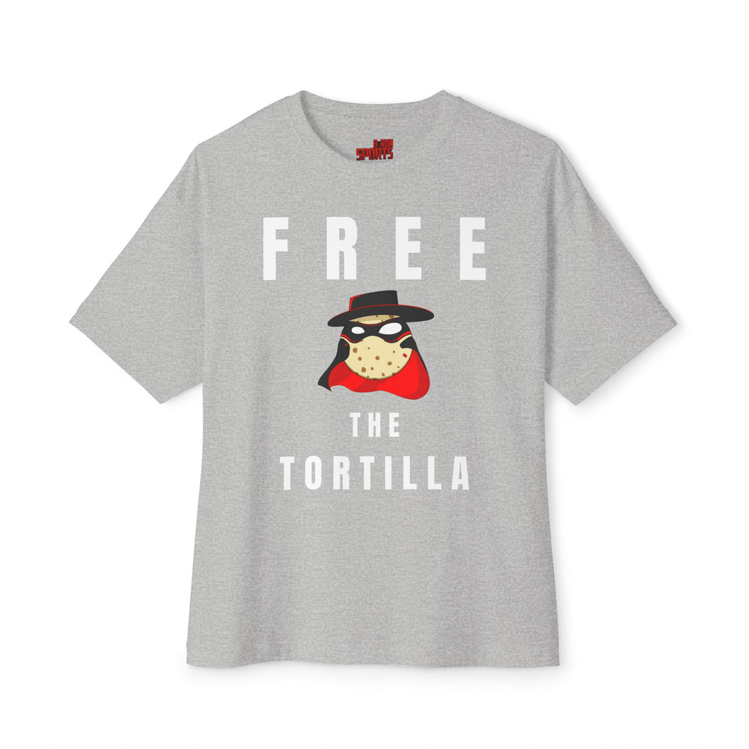 MatadorTilla Free the Tortilla Dark Unisex Oversized Tee, Funny Graphic Shirt, Casual Wear, Unique Statement T-shirt