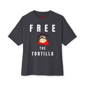 MatadorTilla Free the Tortilla Dark Unisex Oversized Tee, Funny Graphic Shirt, Casual Wear, Unique Statement T-shirt