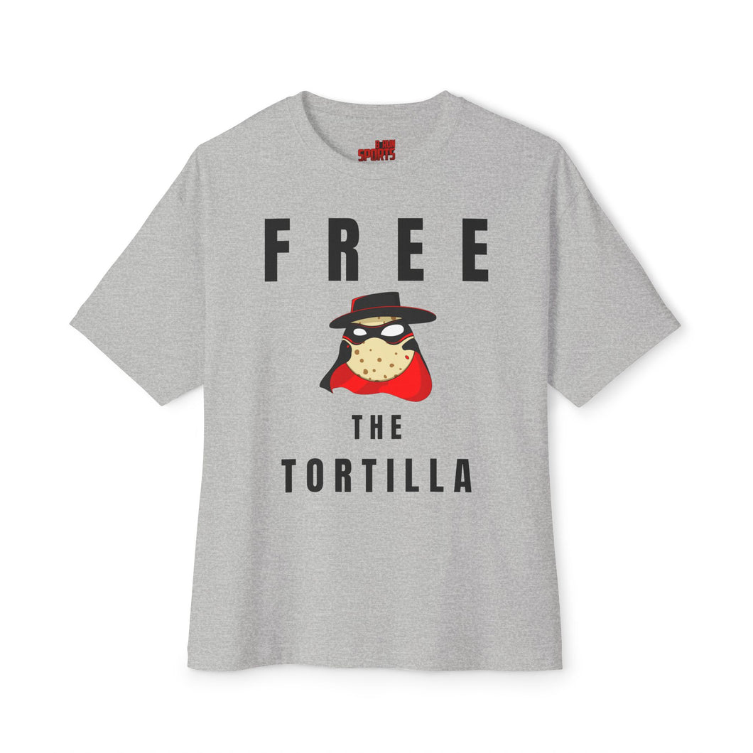 MatadorTilla Free the Tortilla Unisex Oversized Tee, Funny Graphic Shirt, Casual Wear, Unique Statement T-shirt