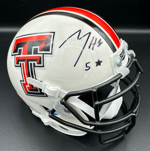 Micah Hudson Autographed Texas Tech logo Mini Helmets