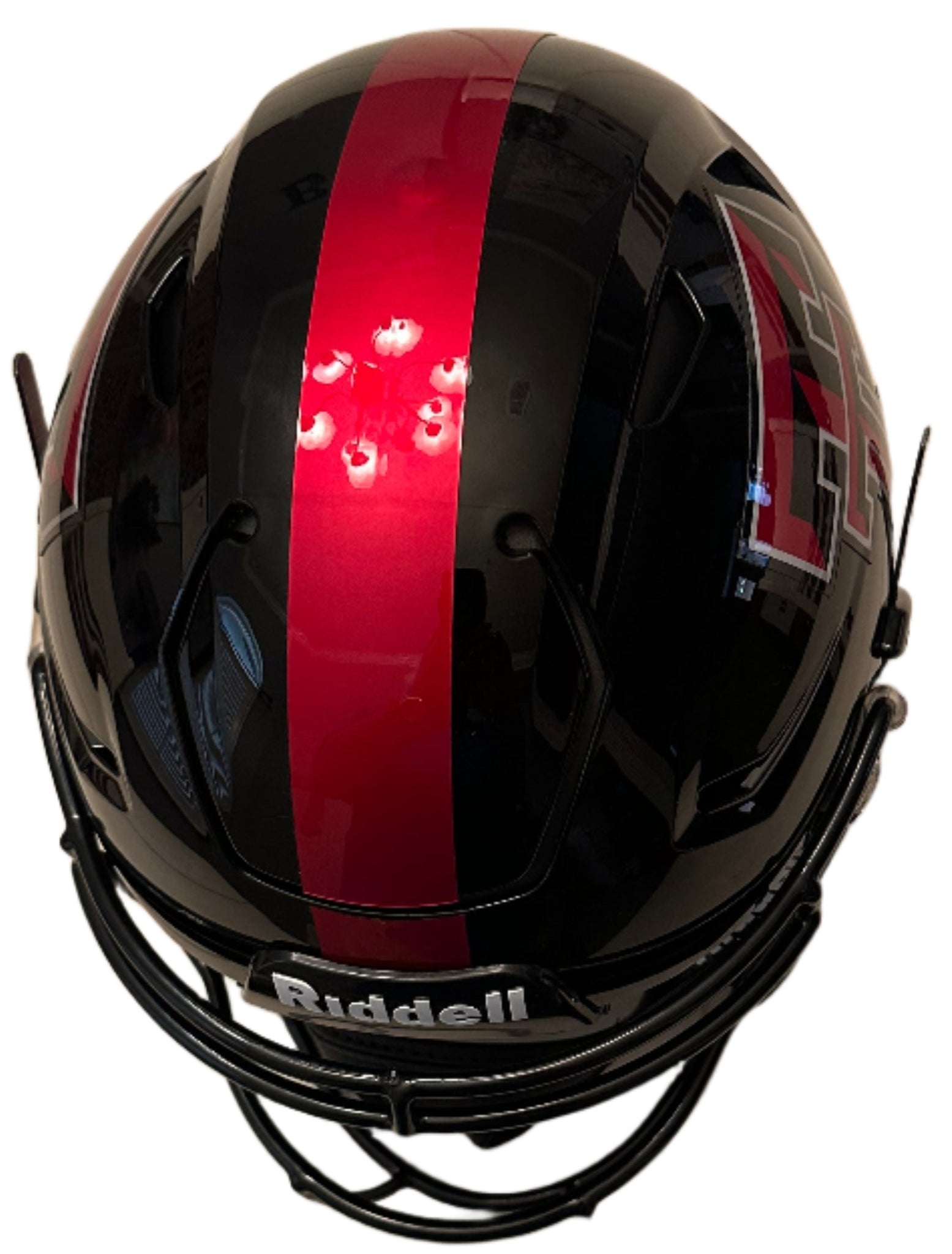 black and red chrome football helmet Texas Tech Riddell Authentic SpeedFlex Football Helmet – B Run Sports