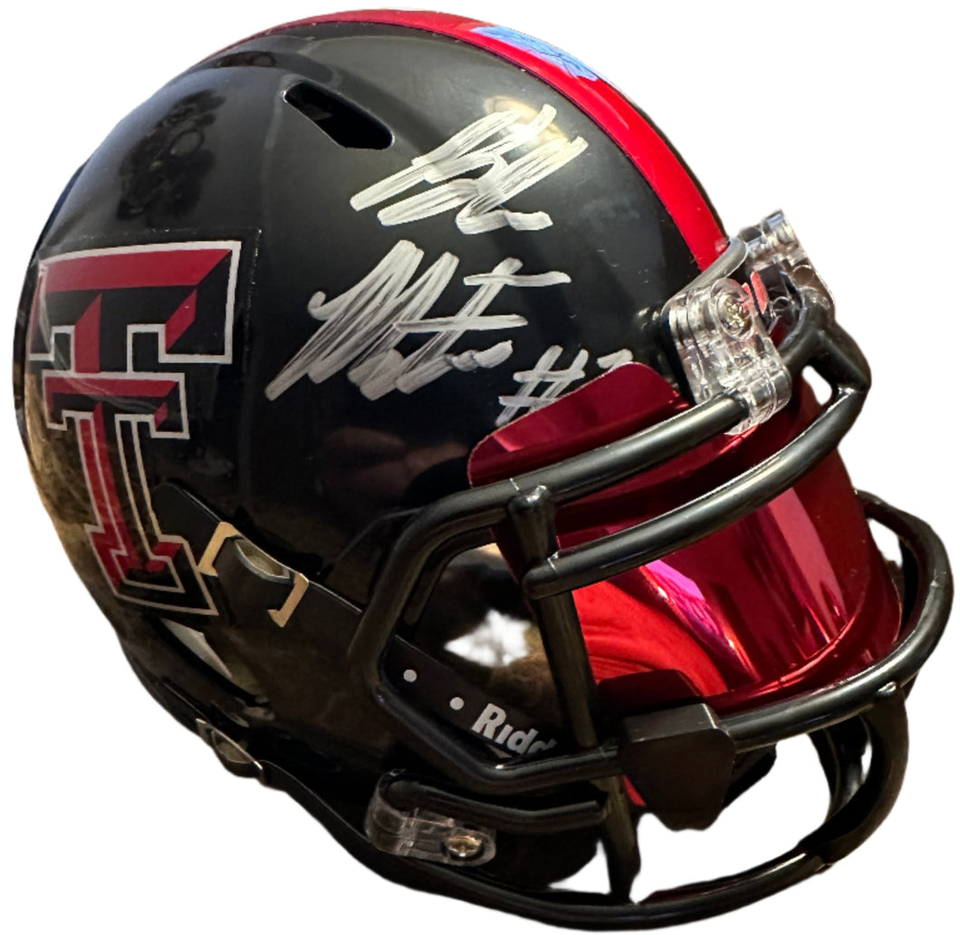 Behren Morton Autographed Texas Tech Mini Helmet