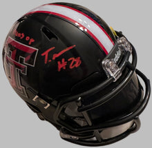 Load image into Gallery viewer, Tahj Brooks signed Texas Tech mini helmets - JSA
