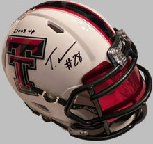 Load image into Gallery viewer, Tahj Brooks signed Texas Tech mini helmets - JSA
