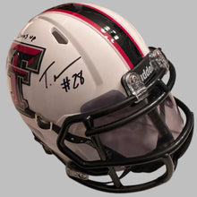 Load image into Gallery viewer, Tahj Brooks signed Texas Tech mini helmets - JSA
