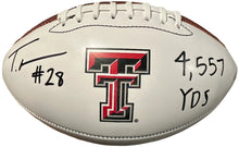 Load image into Gallery viewer, Tahj Brooks autographed items with career yardage inscription
