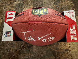 Tahj Brooks signed Wilson NFL “The Duke” Football