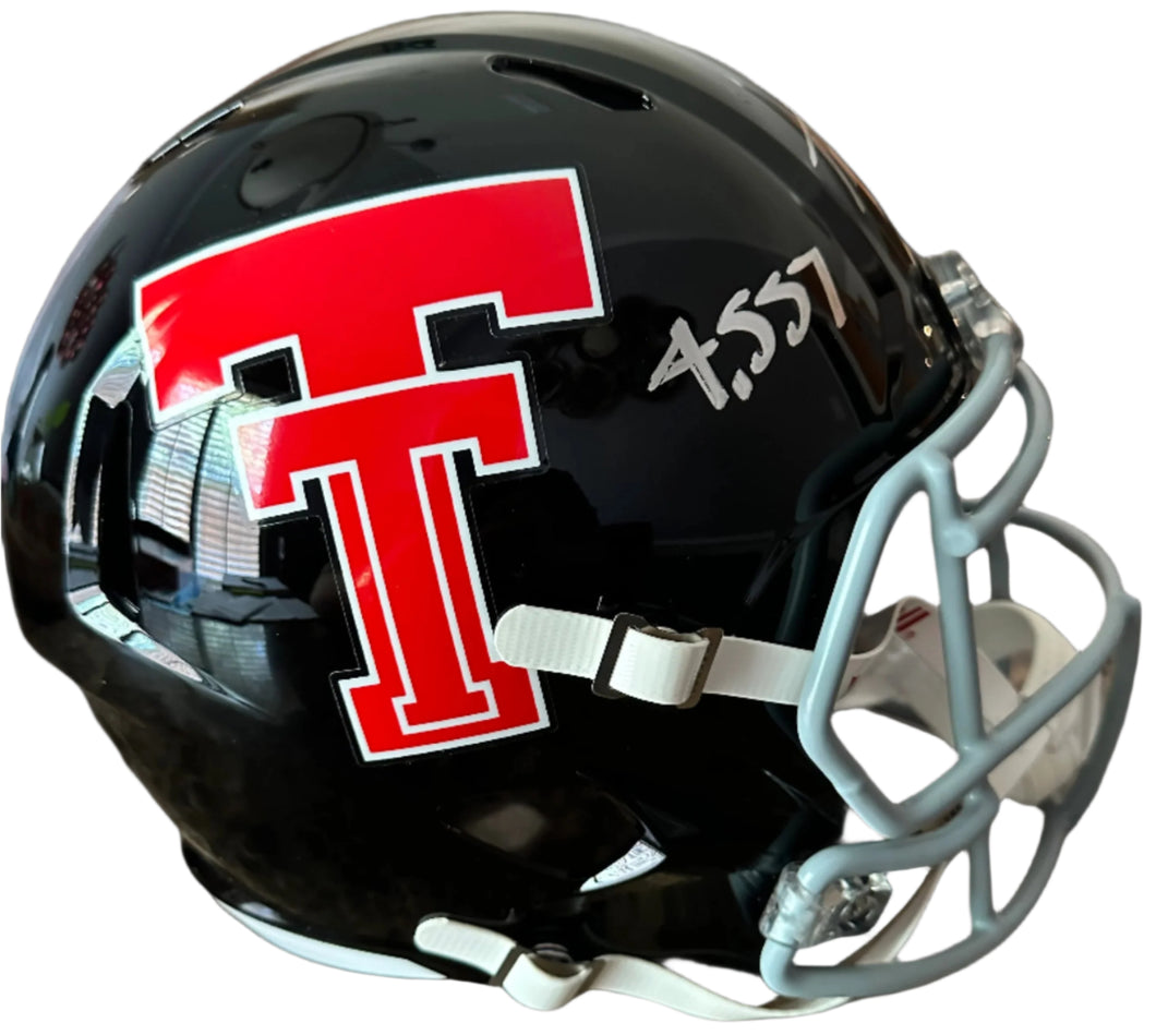 Tahj Brooks autographed full size helmet