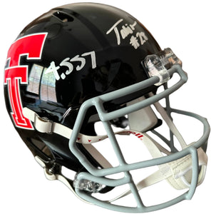 Tahj Brooks autographed full size helmet