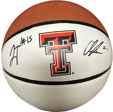 Load image into Gallery viewer, Signed basketball with Texas Tech logo 
