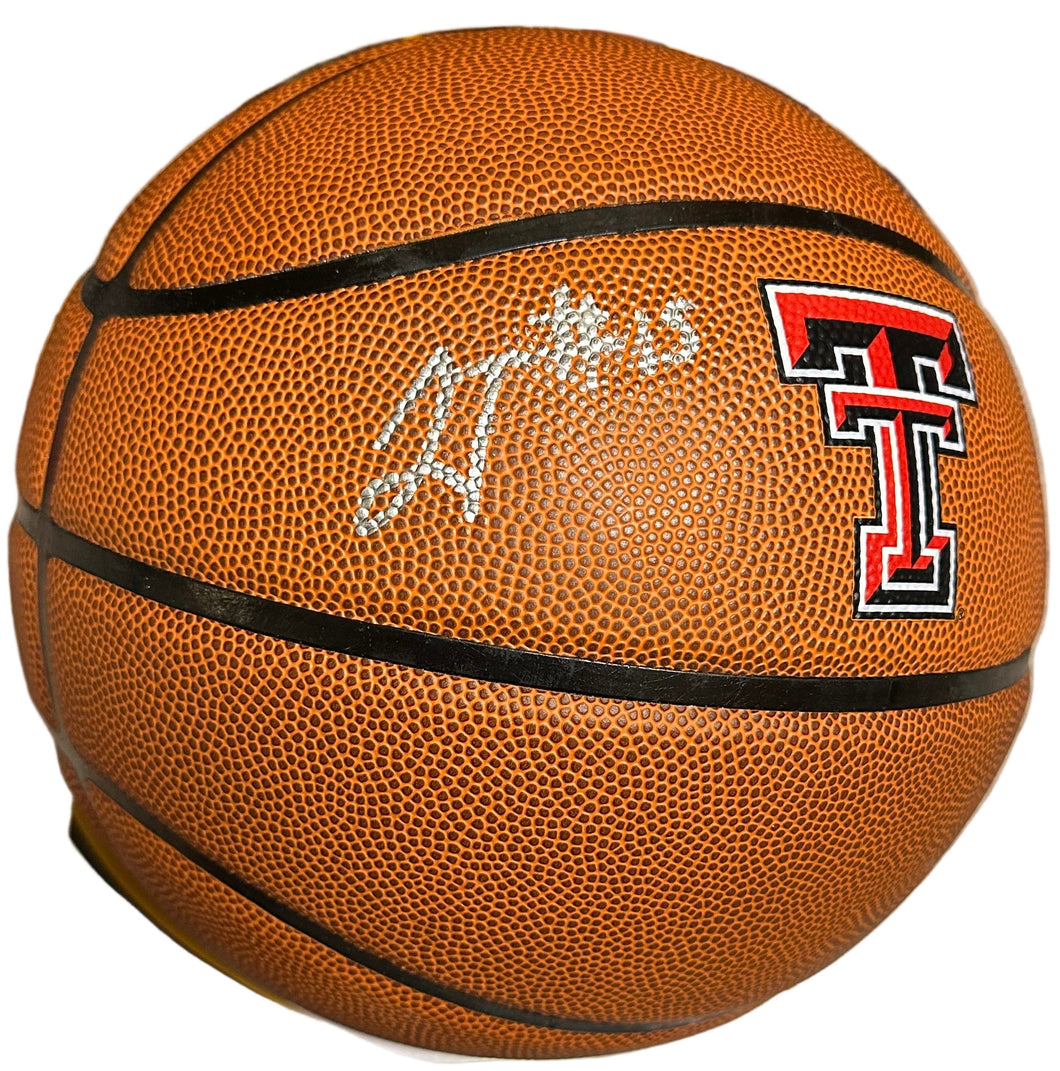 Basketball with Texas Tech logo 